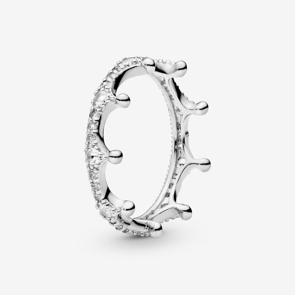 Pandora Clear Sparkling Crown Ring - Silver